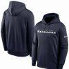 Sports Fan Shop * | Nike Men'S College Seattle Seahawks Fan Gear Wordmark Performance Pullover Hoodie Navy