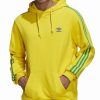 Activewear * | Adidas Men'S Brazil Pullover Logo Stripe Hoodie Yellow/Grn