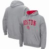 Sports Fan Shop * | Men'S Boston University Arch And Logo Pullover Hoodie Heathered Gray