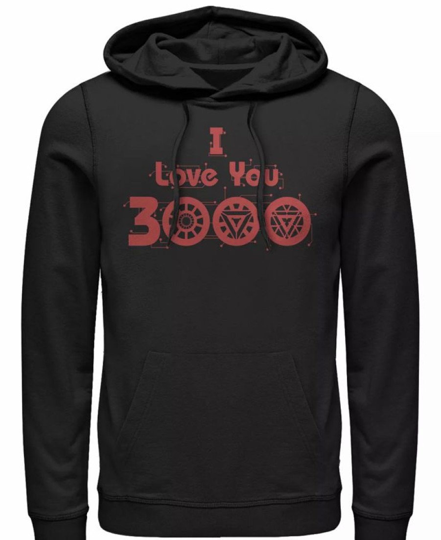 Hoodies & Sweatshirts * | Marvel Men'S Avengers Endgame I Love You 3000 Circuits, Pullover Hoodie Black