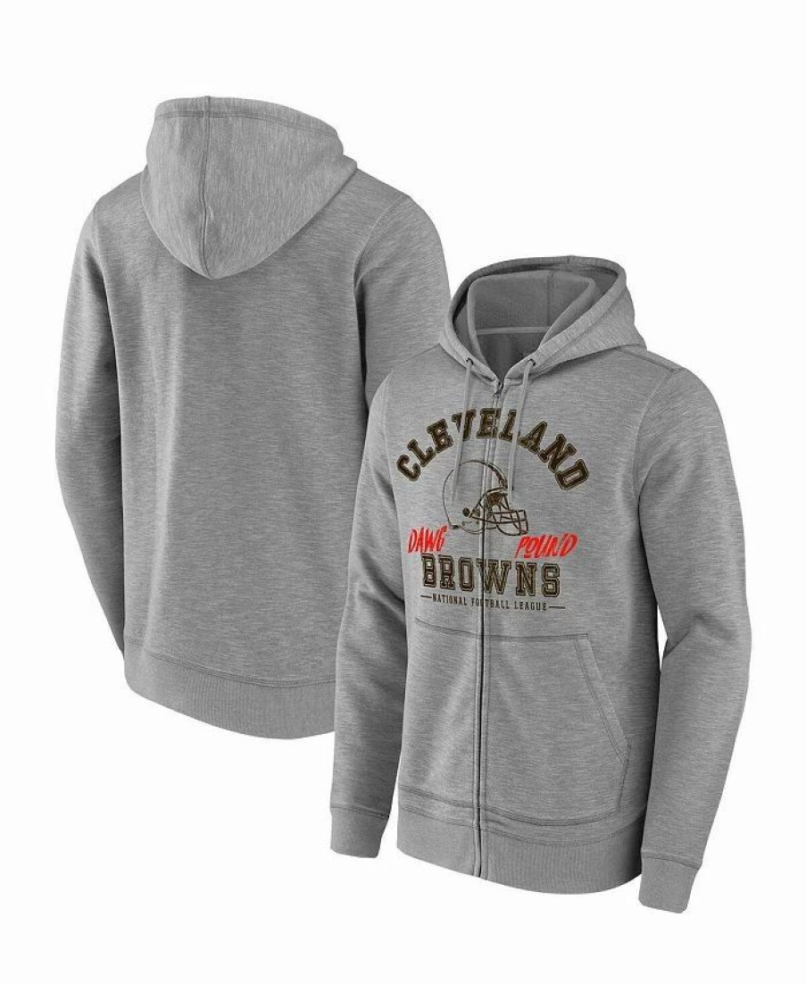 Sports Fan Shop * | Fanatics Men'S Nfl X Darius Rucker Collection By Cleveland Browns Slub Full-Zip Hoodie Heathered Gray