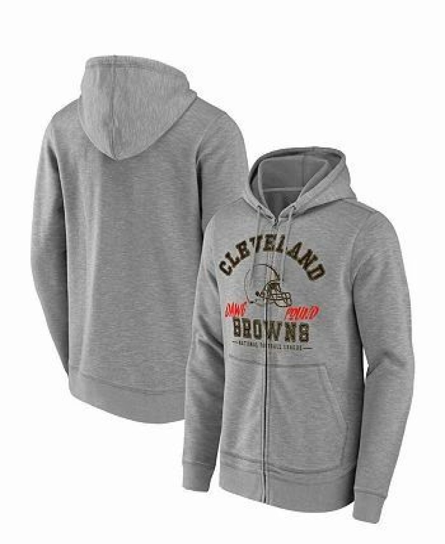 Sports Fan Shop * | Fanatics Men'S Nfl X Darius Rucker Collection By Cleveland Browns Slub Full-Zip Hoodie Heathered Gray