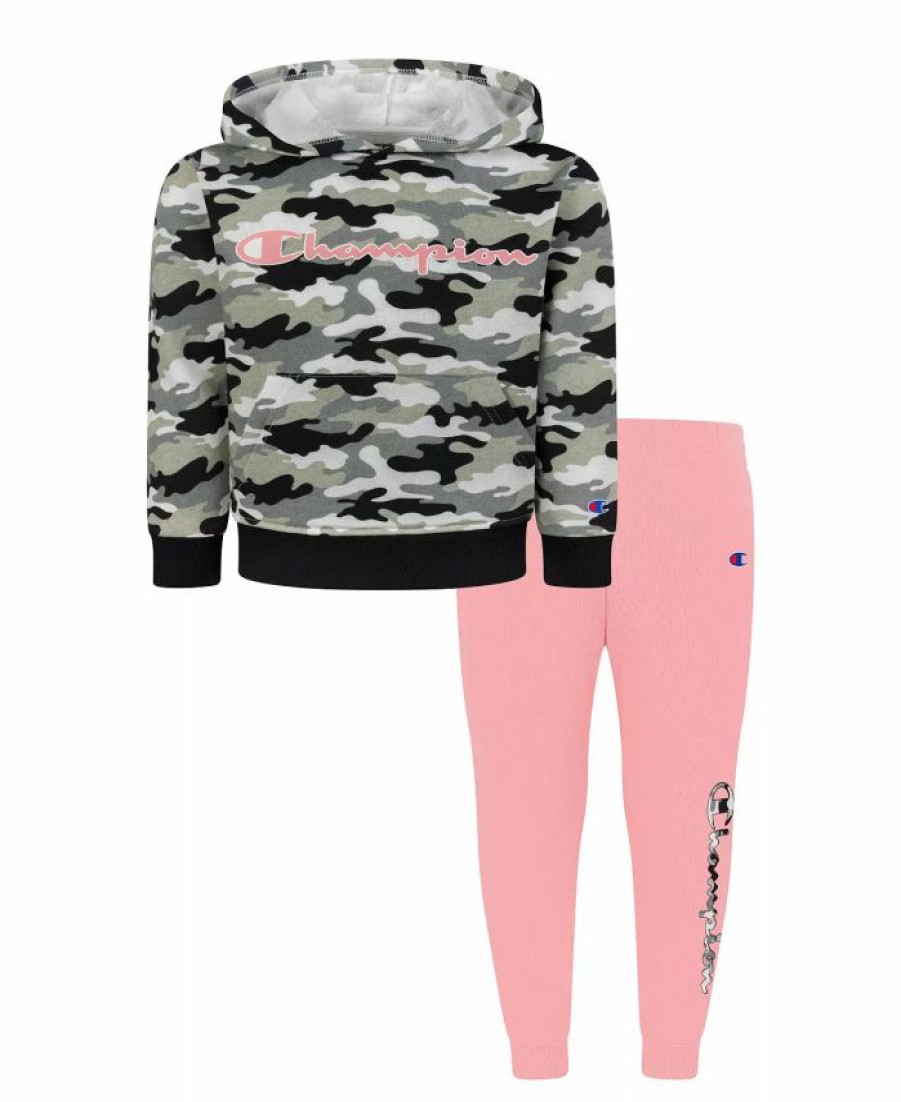 Kids * | Champion Toddler Girls Camo All Over Print Hoodie And Fleece Joggers Set, 2 Piece