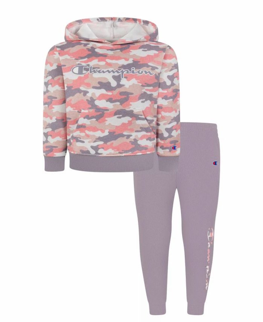 Kids * | Champion Toddler Girls Camo All Over Print Hoodie And Fleece Joggers Set, 2 Piece