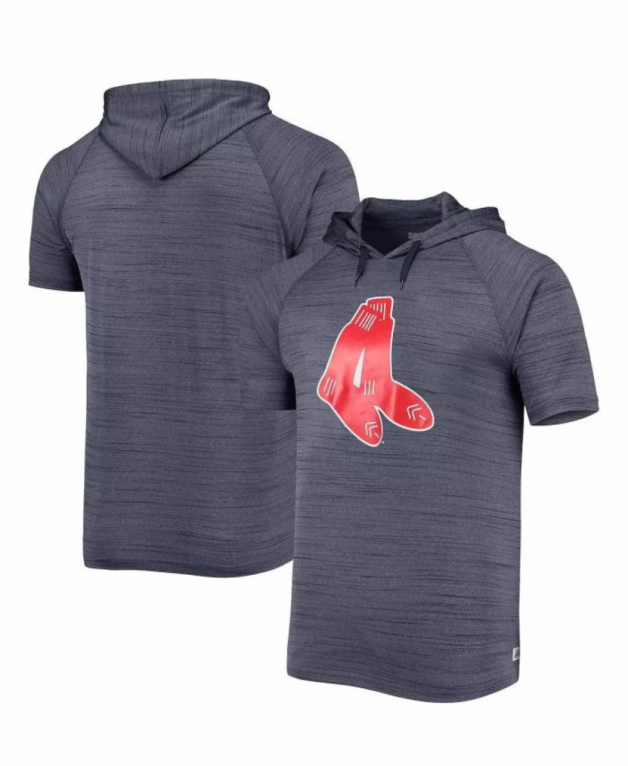 Sports Fan Shop * | Men'S Boston Red Sox Raglan Hoodie T-Shirt Navy