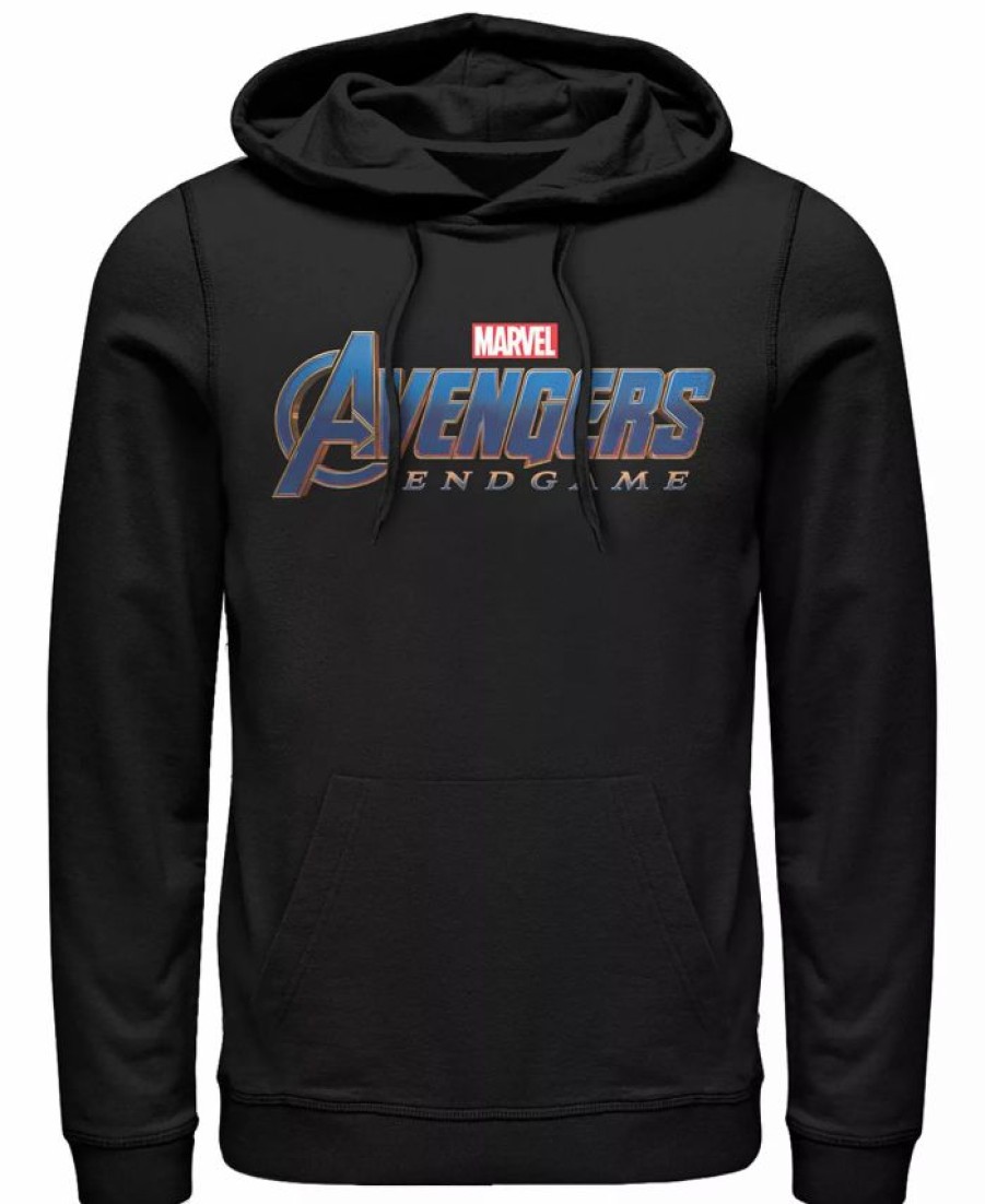 Hoodies & Sweatshirts * | Marvel Men'S Avengers Endgame Logo, Pullover Hoodie Black